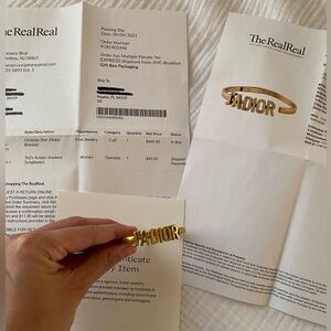 Christian Dior J’Adior gold bracelet with receipt